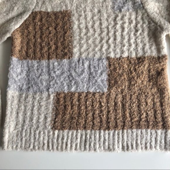 Bass Womens Boucle Cable Knit Colour Block Sweater - Picture 5 of 13